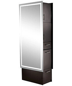 Pibbs 9110-SER02 Lumina LED Mirror -Black Frame with Server Color Options