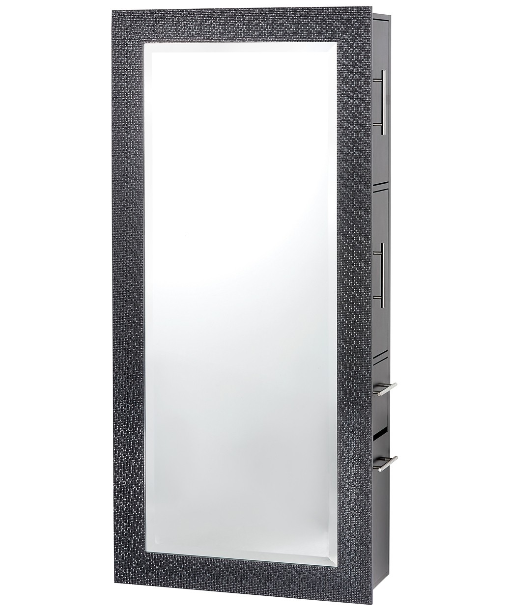 Pibbs 6627-SER Diamond Mirror Styling Station with Black Frame and Server Color Options